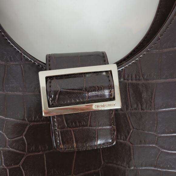 VINTAGE Nine West Women's Shoulder Bag OS Brown Crocodile Embossed Single Strap - Picture 10 of 12